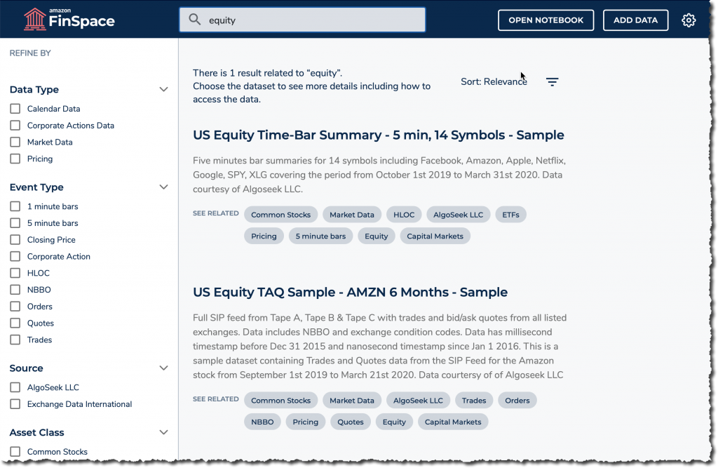 finspace search equity